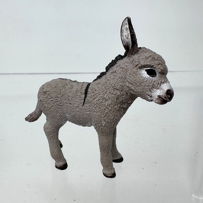 Schleich Donkey Foal Figure Gray Wildlife Zoo Baby Animal Figurine 2.5'' 2013