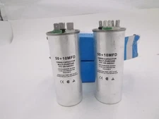 2 Pack Round Dual Run Capacitor for AC 50+10 MFD 450VAC