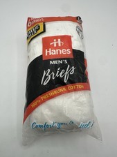 Vintage Hanes Briefs Mens Size 30 Underwear Pack Of 6 100 Cotton 90s NEW Sealed