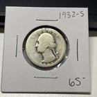 1932 S Silver Washington Quarter Key Date Coin Collection