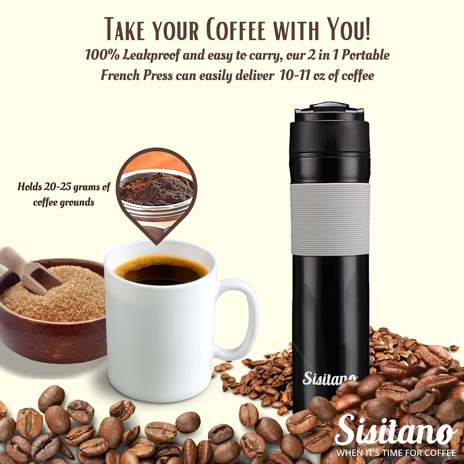 2in1 Travel French Press Coffee Maker, Portable 11.8 oz Tumbler Coffee French...