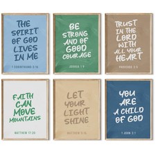 Kids Bible Verse Wall Art Decor Boy Christian Canvas Poster Nursery Scripture...