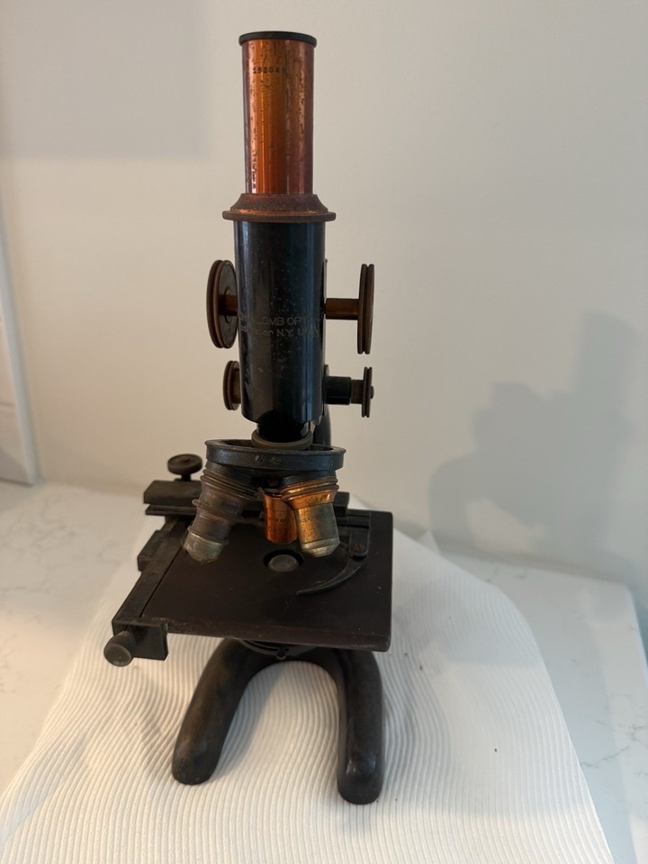 Antique Bausch & Lomb Microscope c.1926-27 Serial 192049 Brass Monocular