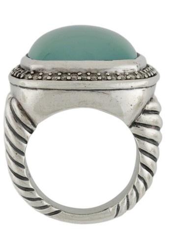 DAVID YURMAN Aqua Barwiony Chalcedon Diament Albion Pierścionek Rozmiar 5,75 - Zdjęcie 5 z 6