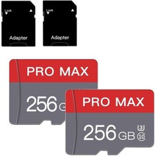 2 Pack 256GB Micro SD Card, MicroSD Memory Card with Adapter Class 10, U3, V30,