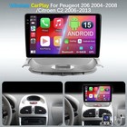 4+64GB Für Peugeot 206 206CC 2001-2016 Carplay Android 15 Autoradio GPS NAVI SWC