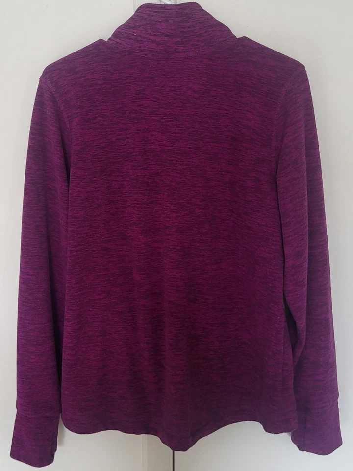 Tek Gear 抓绒夹克女式 L 勃艮第 1/4 拉链长袖 — 第 4/4 张图片