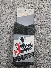 Vintage Justin Boot Socks Mens Small 7-9 Green Thorlo Orlon Cushion Western NWT