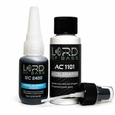 Black Rubber Toughened CA Super Glue Medium Thick 1oz Kit Speaker Repair