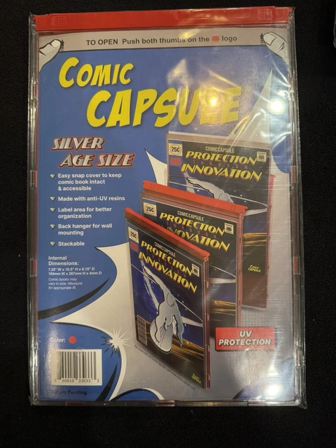 Silver Age Size ComicCapsule - RED - (Fits Your Bagged Comic Perfectly!)