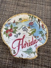 Handmade Decoupaged Scallop Seashell -state Of Florida
