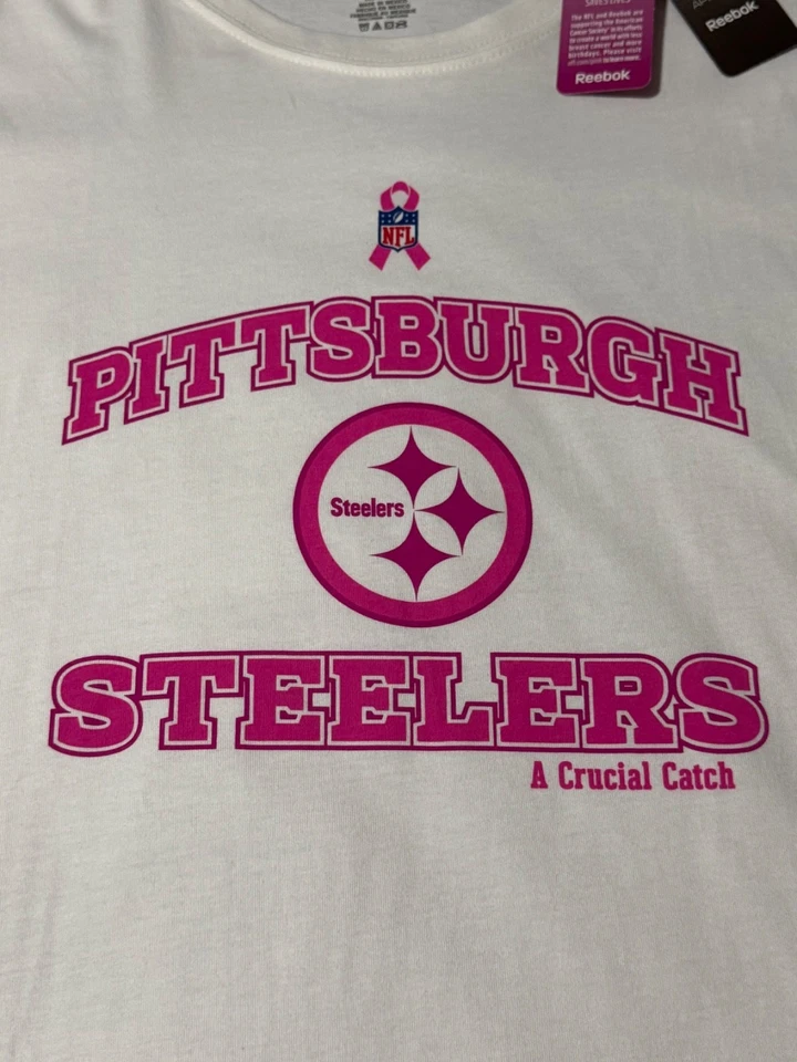 Camisa Pittsburgh Steelers Cáncer de Mama Una Atrapa Crucial Para Mujer Talla XL Nueva con Etiquetas Foto 2 de 4