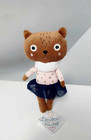 Peluche/Doudou Chat Marron Rose Jupe Tulle Bleu Etoile Doré - Bout'chou Monoprix