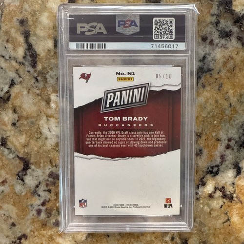 2022 Panini National Tom Brady Gold /10 PSA 10 - Picture 2 of 2