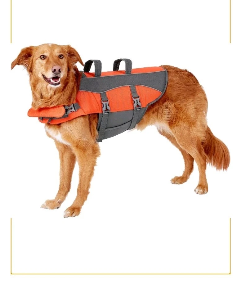 Chaleco salvavidas para perros 30-55 libras circunferencia grande 21"-25" naranja Frisco chaleco salvavidas mediano  Foto 2 de 4