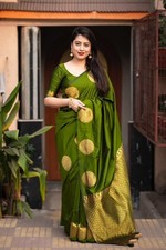 Lichi Silk Saree Indian Wedding Party Wear Sari Designer Bollywood Blouse