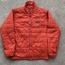 Patagonia Nano Puff Brick Quilt Jacket Kids Large 12 Orange Primaloft Gorpcore