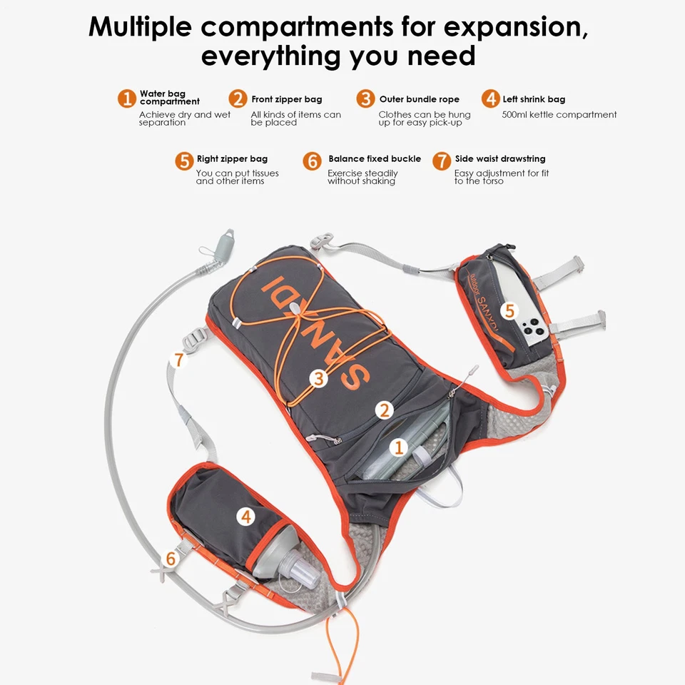 Bolsas de Bicicleta 5L Portátil Impermeable Ciclismo Bolsa de Agua Mochila de Hidratación Foto 4 de 4