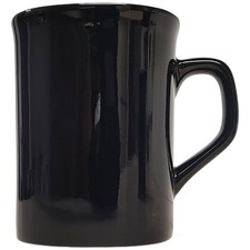 10oz Black & White Ceramic Rounded Corner Coffee Mug/ Cup 3.75" Coco Tea