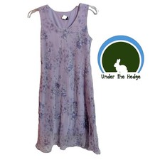 Vtg Miss Dorby Lavender Floral Chiffon Pencil Dress Small W1 Feminine Fairy