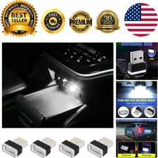 4 PCS USB LED Car Interior Atmosphere Lamp, Plug-in USB Decor Night Light, Po...