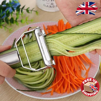 Edelstahl Julienne Schäler Reibe Hobel Kartoffel Karotte Gemüse Obst UK