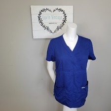 Greys Anatomy by Barco Navy Blue V Neck Scrub Top Size M