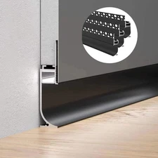 Black Baseboard LED Aluminum Channel,3 x 2m Toe Kick LED Strip Light Aluminum...