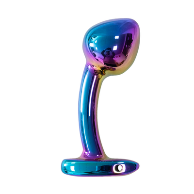 curved anal plug Curved Iridescent Metal Butt Plug for Anal Sex Toy for Women