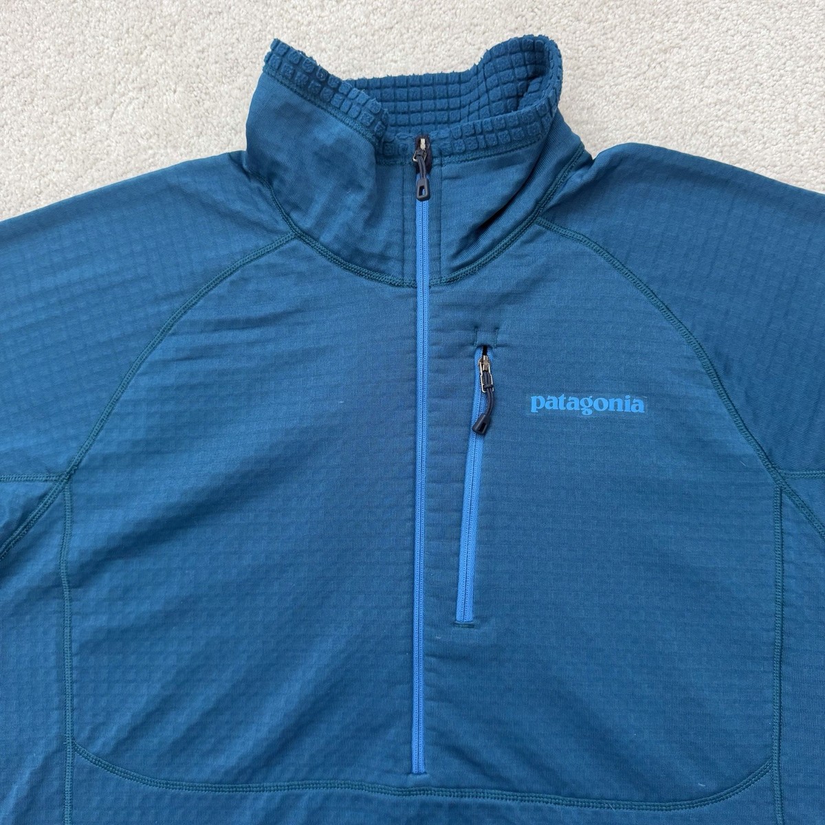 Patagonia R1 Jacket Men's Large Blue TechFace 1/4 Zip Outdoor