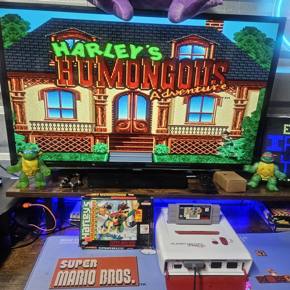 Harleys Humongous Adventure Super Nintendo Cart - Box - Manual - CIB - Tested - Image 2 of 4