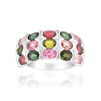 Multicolor Brasilianischer Turmalin Silber Ring