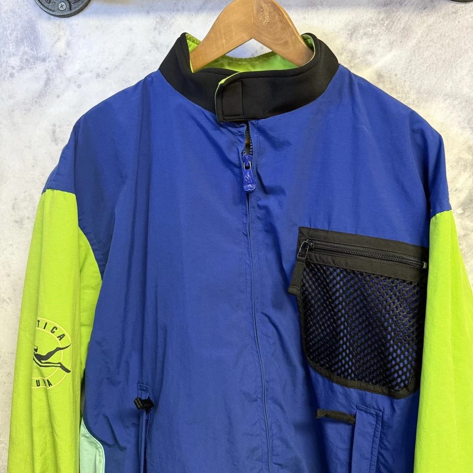 Vintage Nautica Scuba Nylon Jacket 2XL Multicolor Full Zip - Image 3 of 4