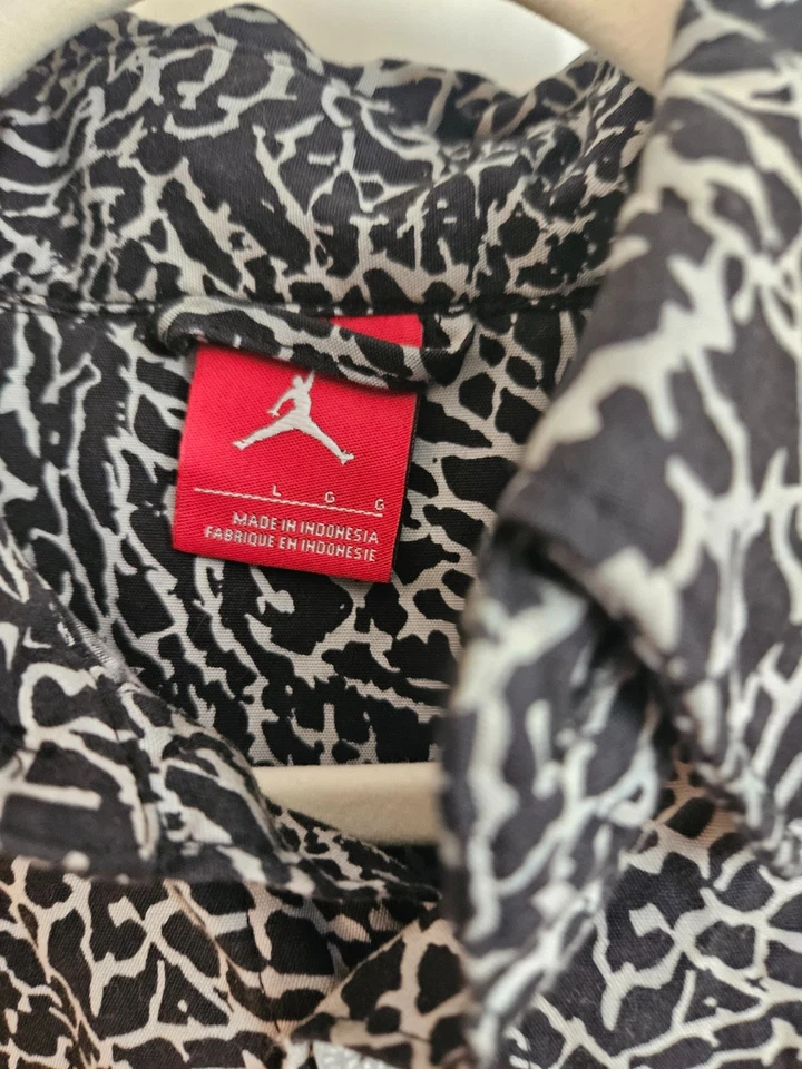 RARA Camisa Nike Jordan Estampado Elefante Militar Abotonada Para Hombre Talla Grande Foto 4 de 4