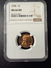 1948 Lincoln Wheat Small Cent Ngc Ms66 Rd Philadelphia 1948 Lincoln Wheat Small Cent Ngc Ms66 Rd Philadelphia