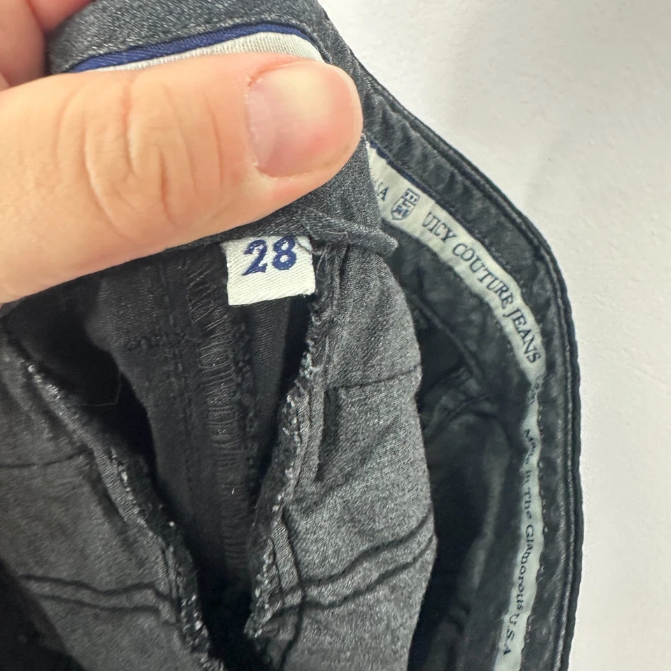 Pantalones de mezclilla Juicy Couture para mujer 28 negros tiro bajo bootcut vintage Y2K hechos en EE. UU. Foto 4 de 4