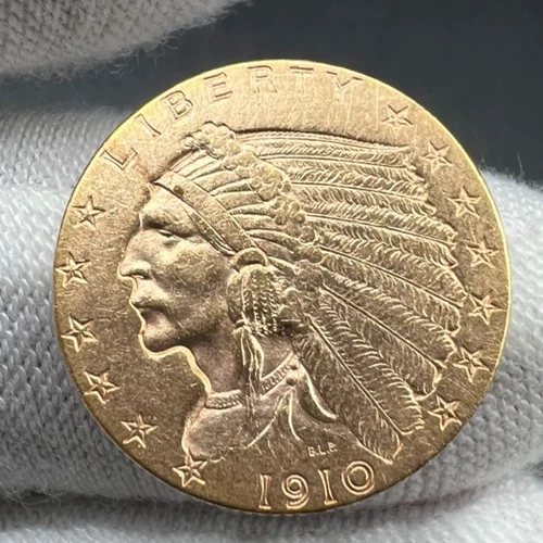 1910 $2.5 Gold Indian Head Quarter Eagle Head higher grade!!
