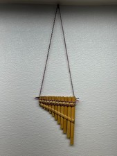 Handmade Peruvian Bamboo Wind Panpipe 12 Piece Single Row Pan Flute