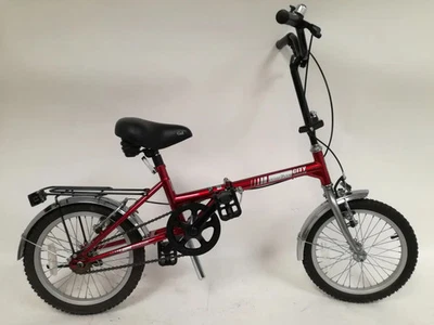 Ridge Compact City Folding Bike 16 Wheels Red with Carry Bag - Image 1 of 4