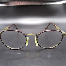 Vintage Style Oval Eyeglass Frames Tortoiseshell Brown Gold Tone Full Rim