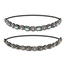 2 Pieces Rhinestone Beaded Headbands for Women Style F