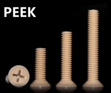 PEEK Plastic Phillips Countersunk Flat Head Screws M1.2 M.4 M2 M3 M4 M5 M6 M8