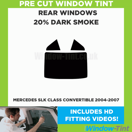 For Mercedes SLK Class Convertible 2004-07 Pre Cut Window Tint Kit 20% Dark Rear - Picture 2 of 10