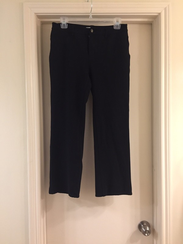 Coldwater Creek Classic Fit Black Rayon Blend Front Zip Pants 29x25" Size P4 EUC
