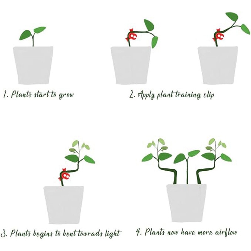 2X(Low Stress Training Clips 90 Degrees Plant Stem Red 30Piece M3S3