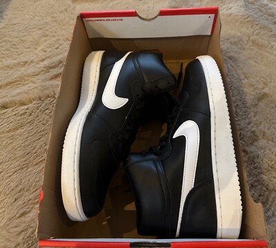 Nike Ebernon Mid Herren Sneaker Schwarz AQ1773-002 Sport Freizeit Schuhe Leder