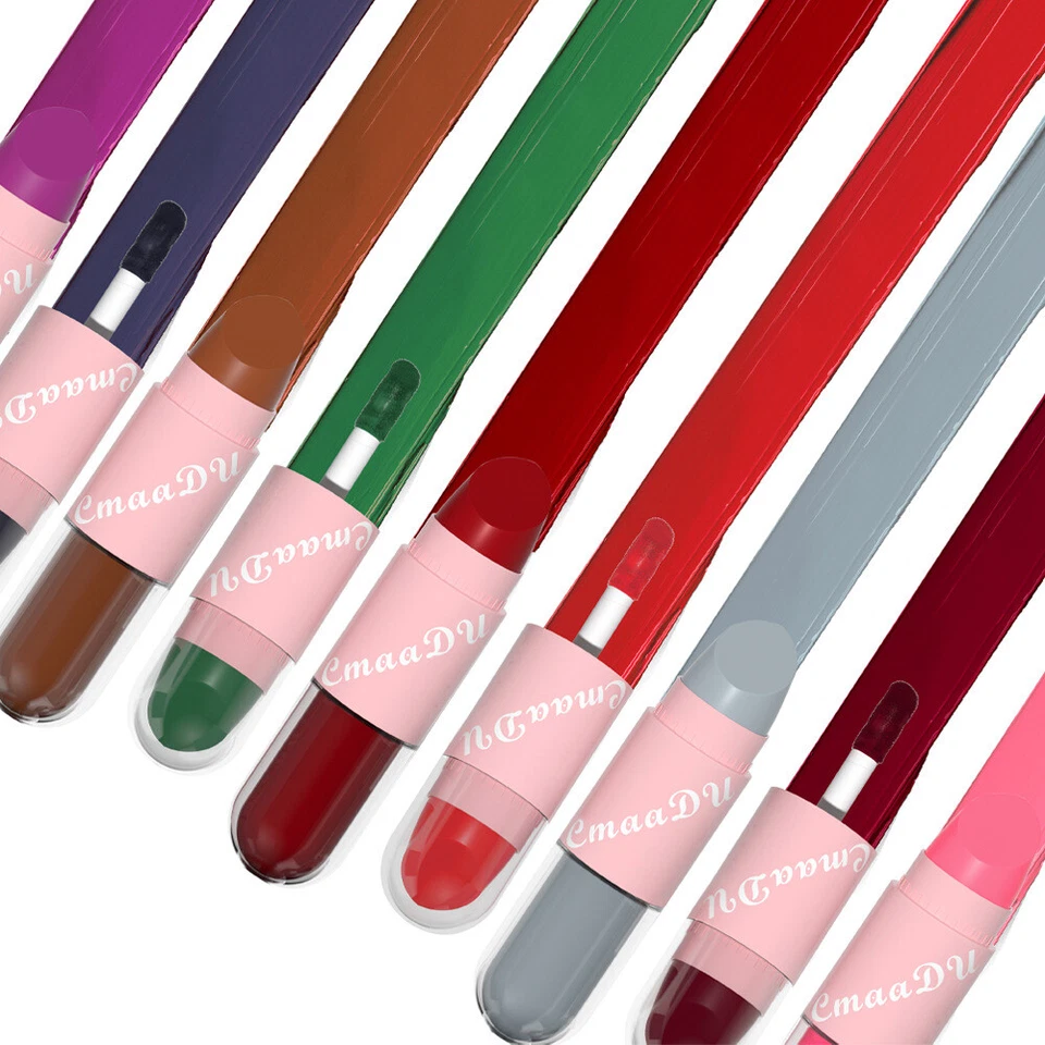 6Pcs Gift Set Dual Ended Design 2 IN 1 Velvet Matte Lipstick Lip Gloss Cosmetic - Image 2 of 4