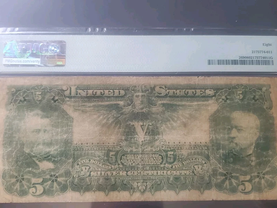 1896 $5 Silver Certificate Fr #269 PMG 8 - Image 3 of 4