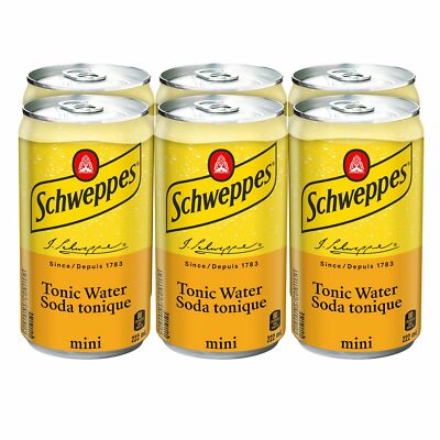 60 Cans of Schweppes Tonic Water 222 mL Each Mini Cans
