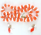 VINTAGE TRIFARI ORANGE BEAD SET NECKLACE EARRINGS SIGNED RETRO JEWELRY COSTUME